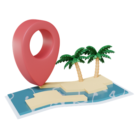 Localização da ilha  3D Illustration