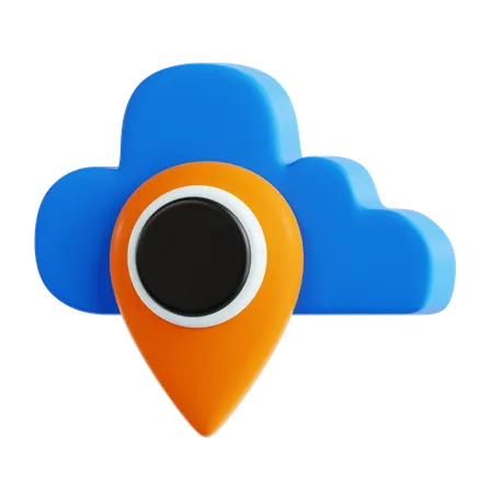 Localização na nuvem  3D Icon