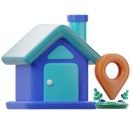 Localização residencial  3D Icon