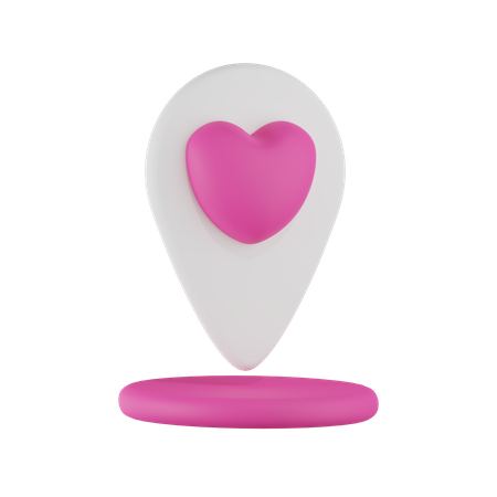 Localização romântica  3D Icon