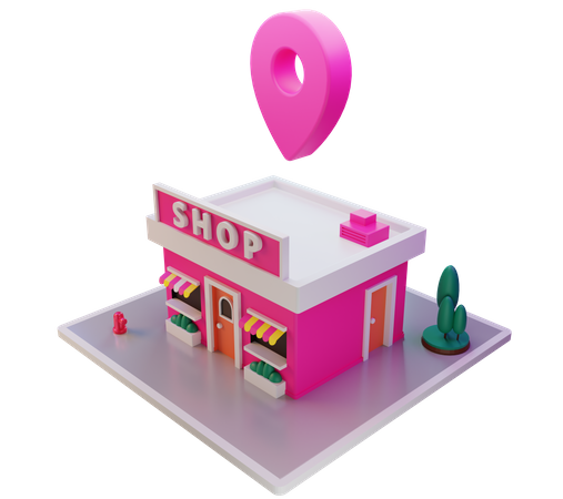 Localizador de tiendas  3D Illustration