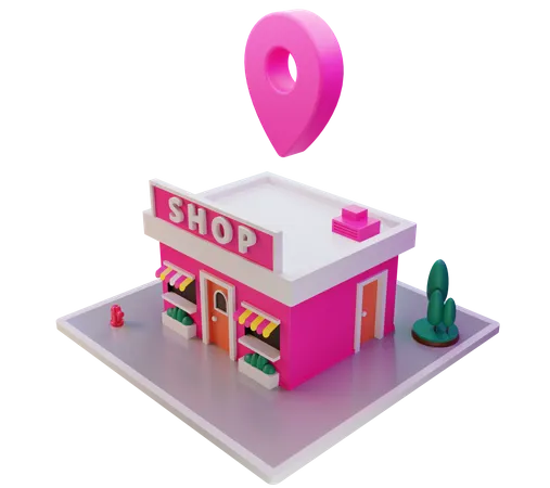 Localizador de tiendas  3D Illustration