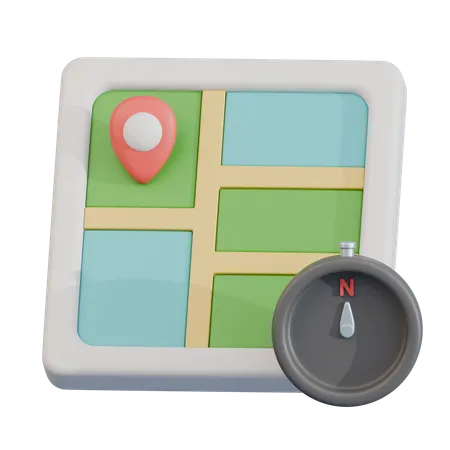 위치  3D Icon