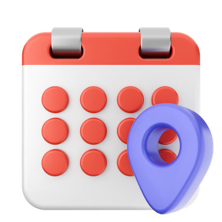 Location Calendar  3D Icon