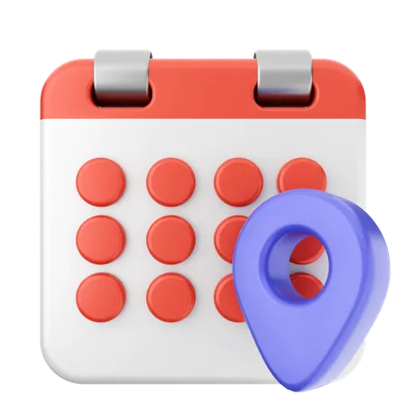 Location Calendar  3D Icon