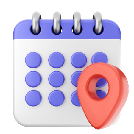 Location Calendar  3D Icon