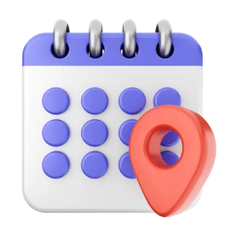 Location Calendar  3D Icon