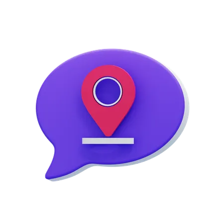 Location Chat Bubble  3D Icon