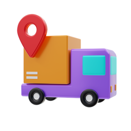 Location Delivery Truck  3D Icon