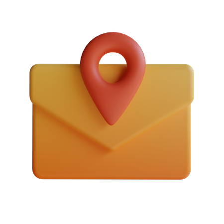 Location Mail  3D Icon