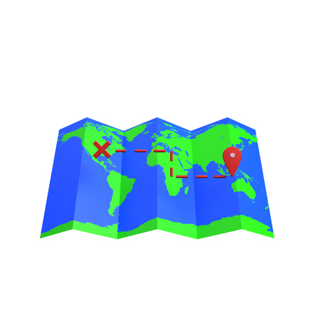 Location map  3D Illustration