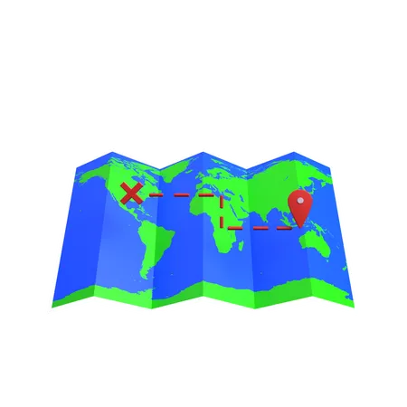 Location map  3D Illustration