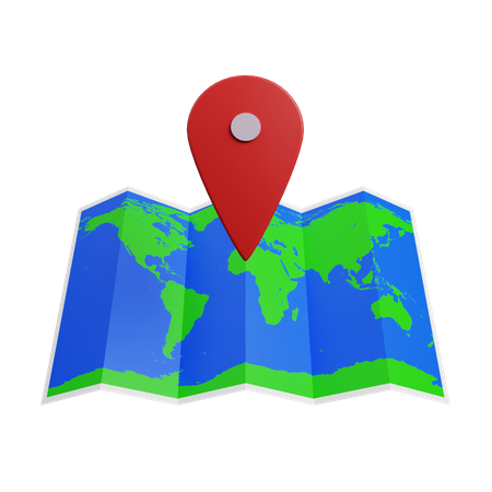 Location map  3D Illustration