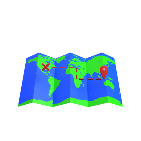 Location map 3D Illustration