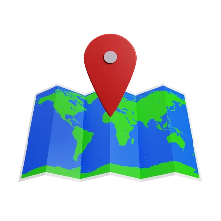 Location map  3D Illustration