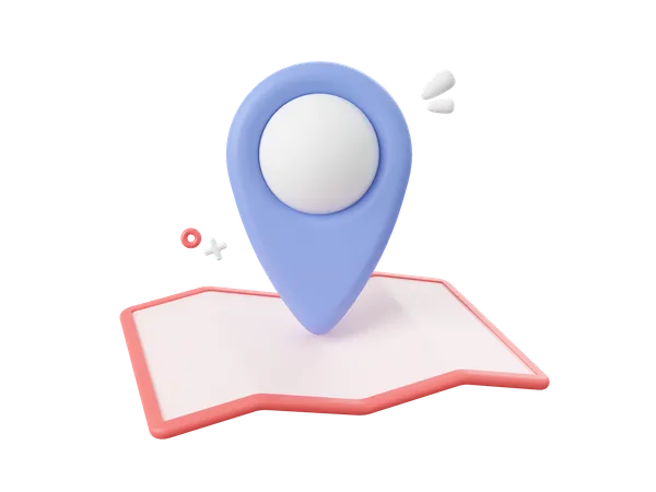 3 D Cartoon Design Illustration Of Pin On A Map Delivery Service 3D Icon