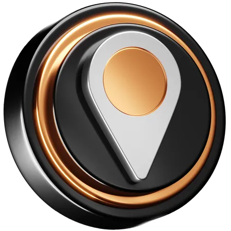 This Icon Presents A 3 D Rendition Of A Location Marker Commonly Used To Denote A Position On Digital Maps Its Metallic Finish With Contrasting Silver And Copper Elements Adds A Touch Of Sophistication Ideal For Applications Websites Or Services That Require An Intuitive Symbol For Geographical Positioning Or Destination Marking 3D Icon