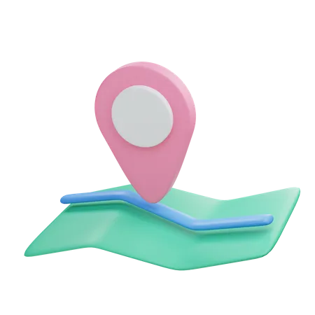 3 D Map Location Illustration Object With Transparent Background 3D Illustration