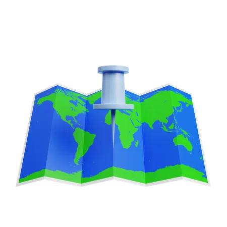 3 D Illustration Of Location Map Icon Concept Map With Pin 3D Illustration