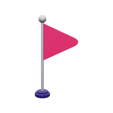 Location Pin Flag  3D Icon