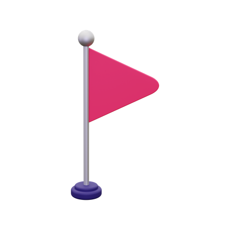 Location Pin Flag 3D Icon