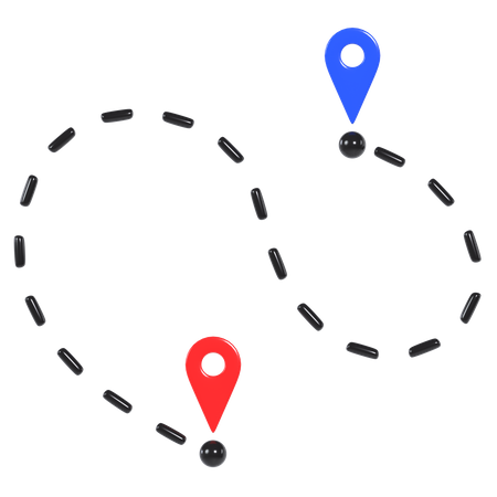 Location Route 3D Illustration