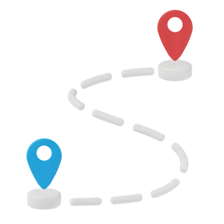 Location Route  3D Icon