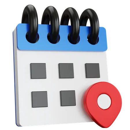 3 D Rendering Calendar With Pin Pointer Map Isolated 3D Icon