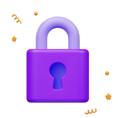 Lock Security Privacy Protecting Data 3 D Rendering For Website Or App 3D Icon