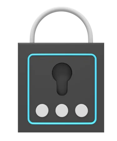 Security Padlock Active 3D Icon