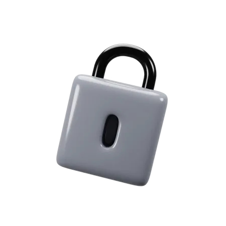 Lock 3 D Icon With Grey Color 3D Icon