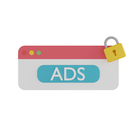 Lock Ads Site  3D Icon