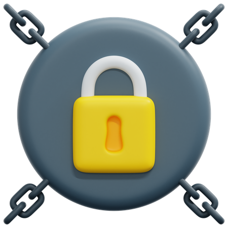 Lock And Chain  3D Icon