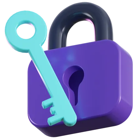 Lock And Key  3D Icon