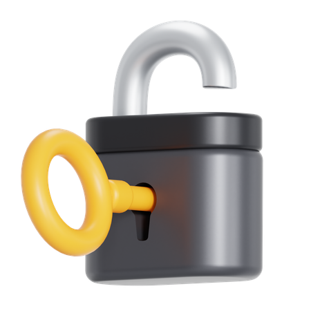 Lock and key  3D Icon