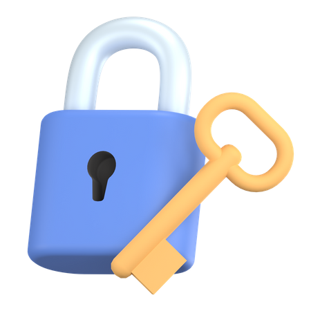 Lock and key  3D Icon