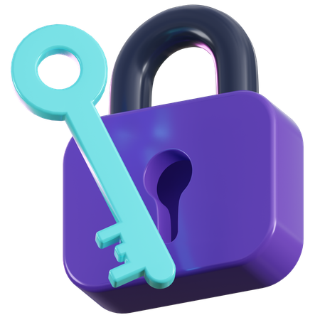 Lock And Key  3D Icon