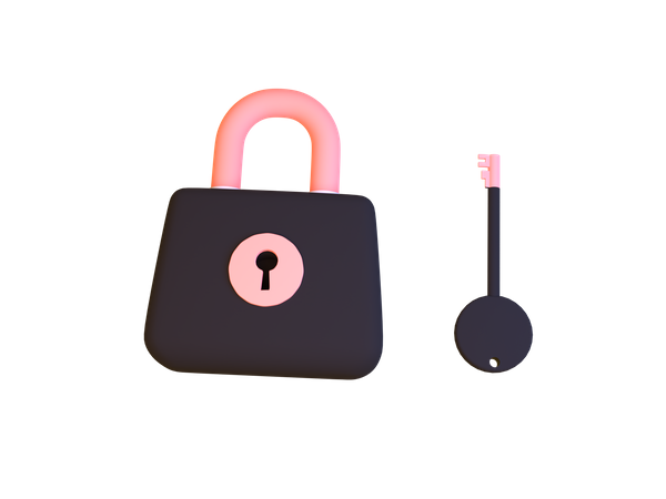 Lock And Key  3D Icon