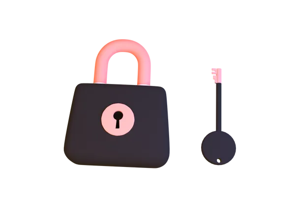 Lock And Key  3D Icon