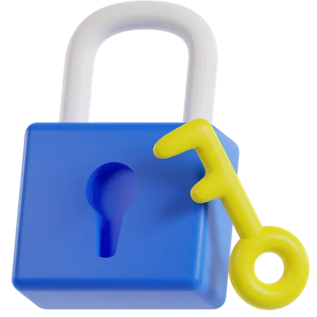 Lock And Key  3D Illustration