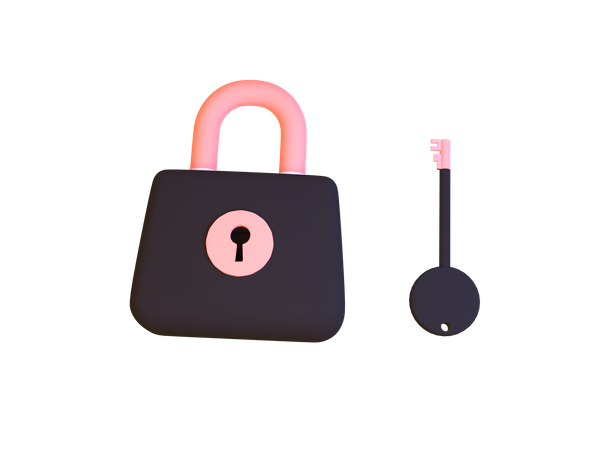 Lock And Key 3D Icon
