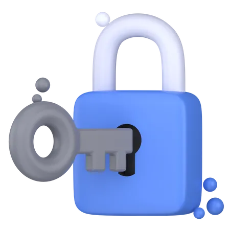Symbol For Precise Lock And Key Security 3D Icon