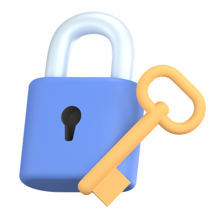 Lock and key  3D Icon
