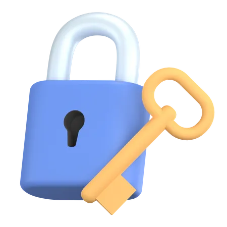 Lock and key  3D Icon