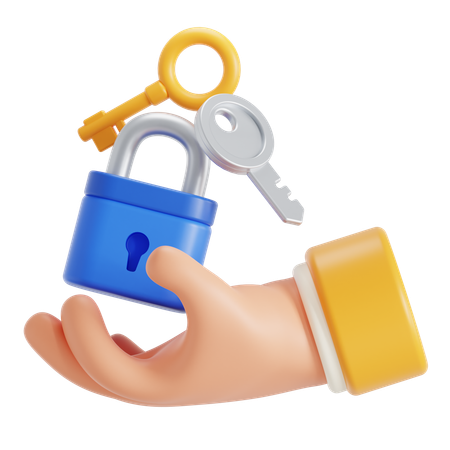 Lock and keys  3D Icon