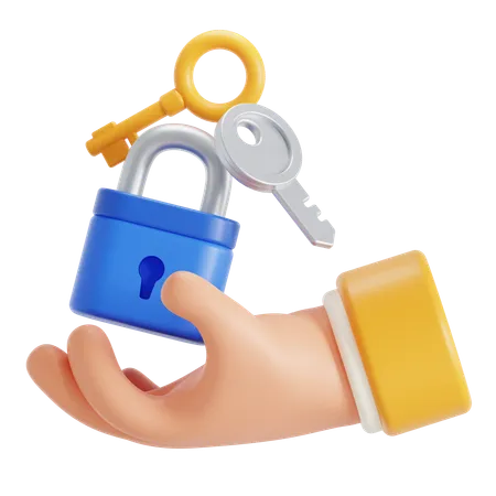 Lock and keys  3D Icon