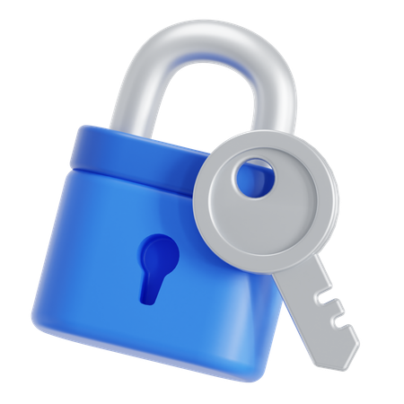 Lock and small key  3D Icon