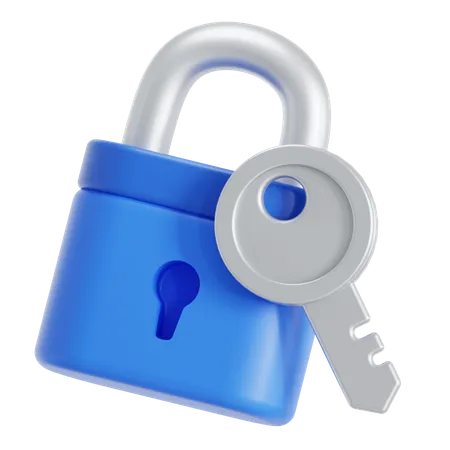 Lock and small key  3D Icon