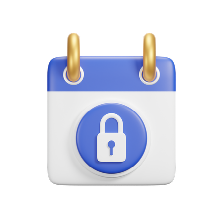 Lock Calendar  3D Icon