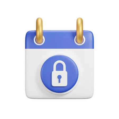 Lock Calendar  3D Icon